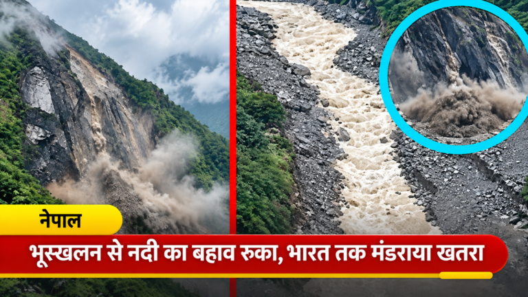 नेपाल में भूस्खलन से चमेलिया नदी का बहाव रुका, भारत तक मंडराया बाढ़ का खतरा